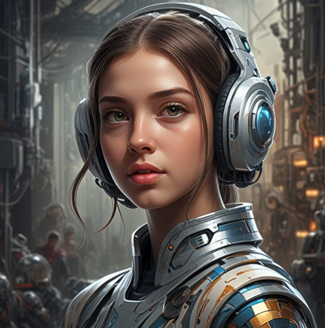 AI generate image: a girl in a robot suit