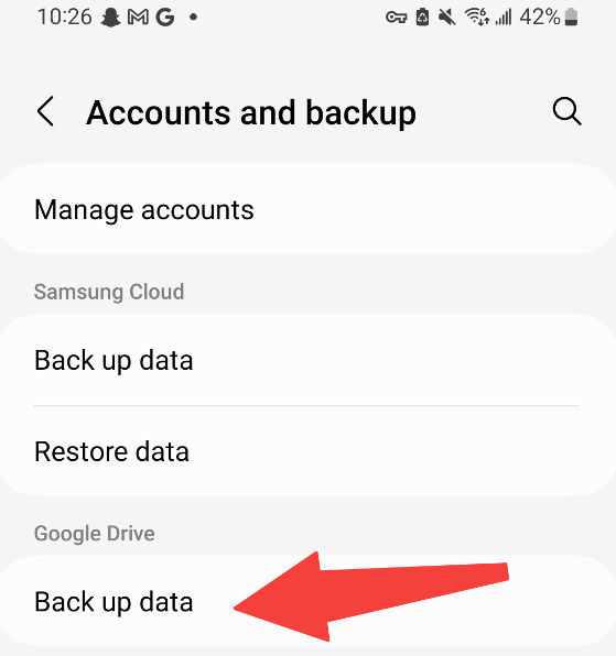 Enable Google Backup