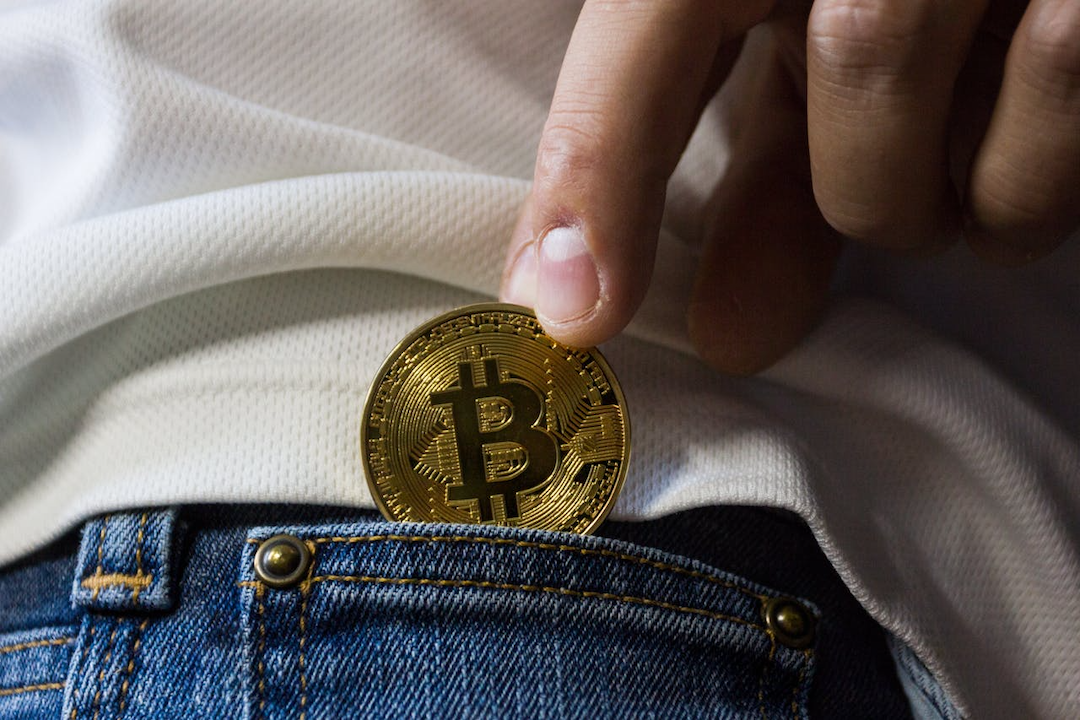 Bitcoin in a jean pocket