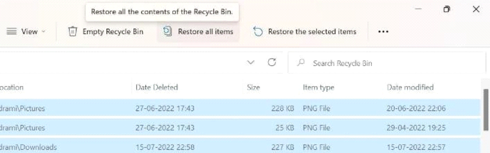 Recycle Bin from Task Bar