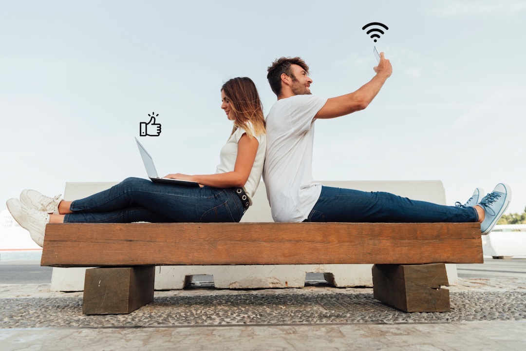 A Couple with WiFi Signal