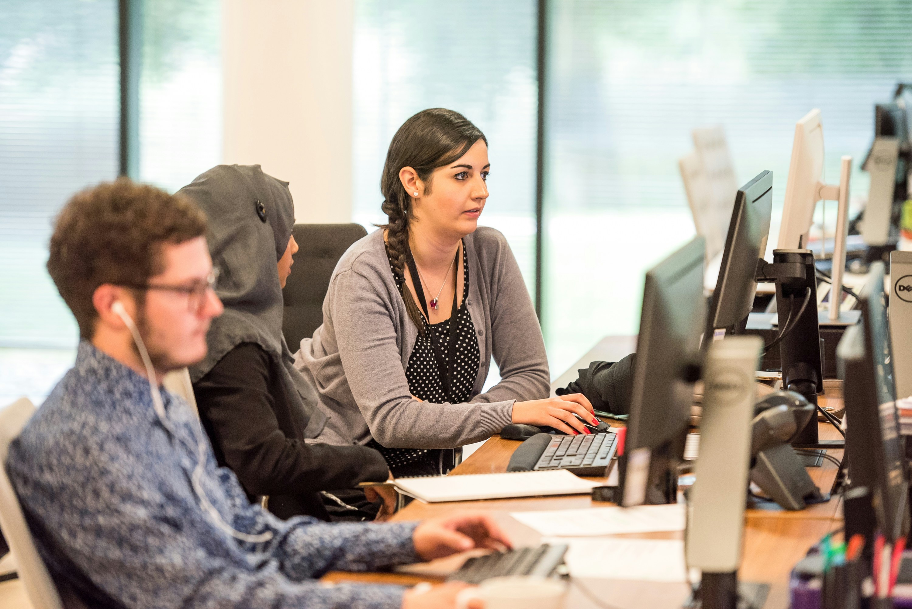 Staff working on computers