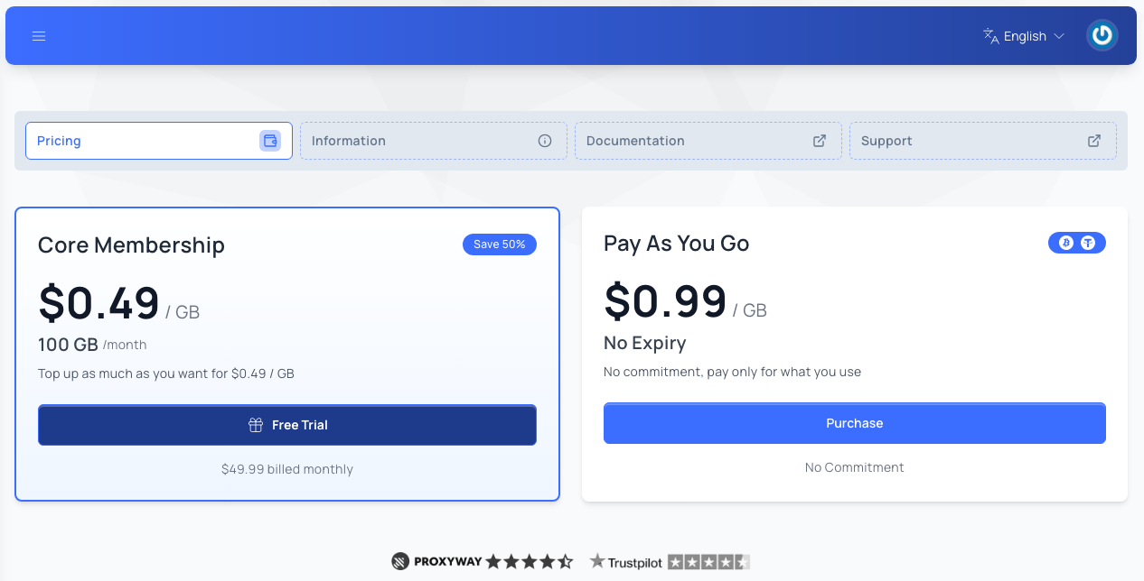 Evomi Pricing