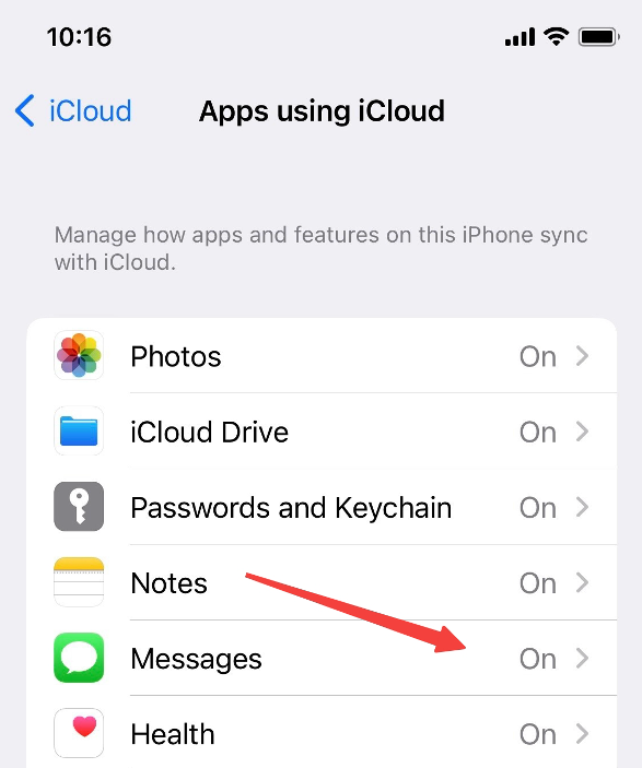 iCloud Messages