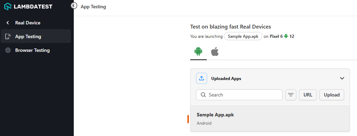 LambdaTest App Testing