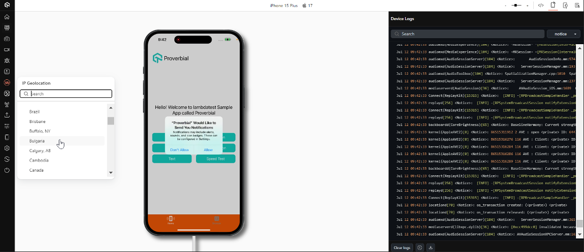 LambdaTest Change IP Address