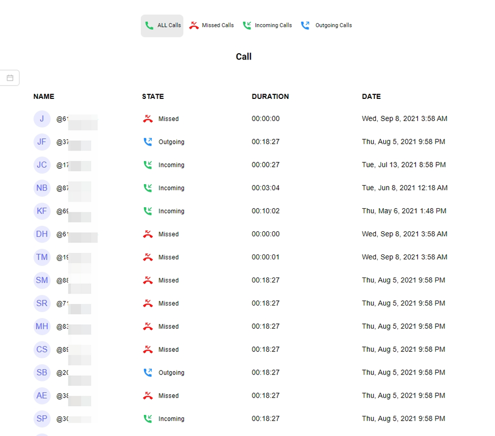 Msafely Call Log