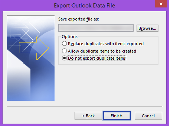 Export Outlook Data File