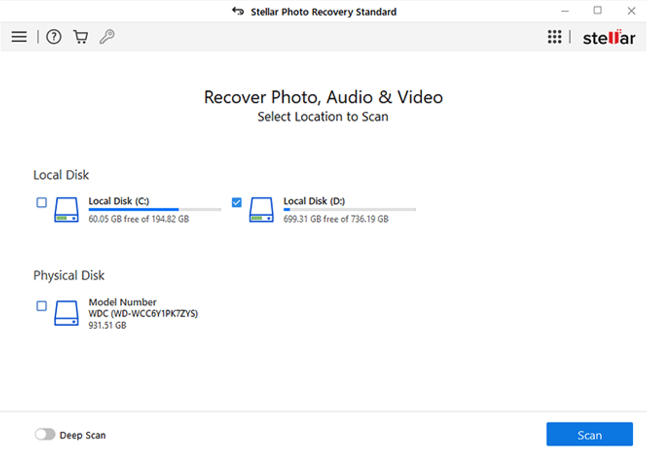 Recover Photo, Audio and Video