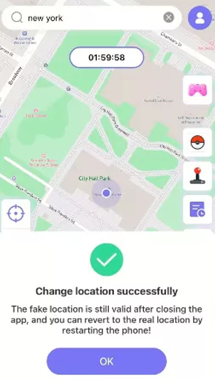 Change Location Successful