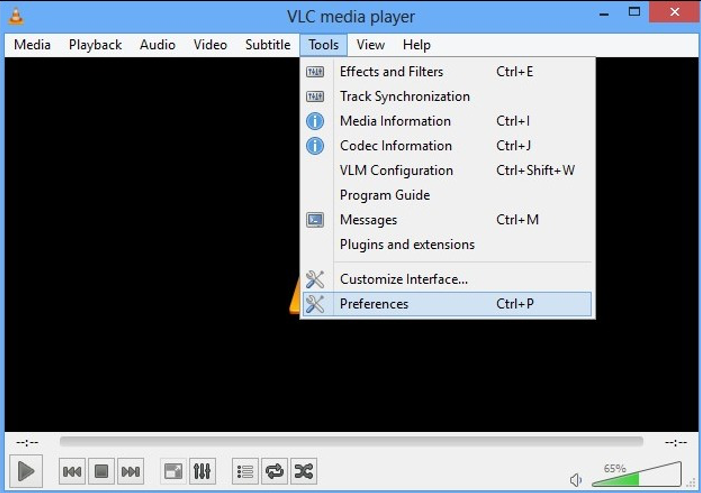 VLC Media Player > Tools