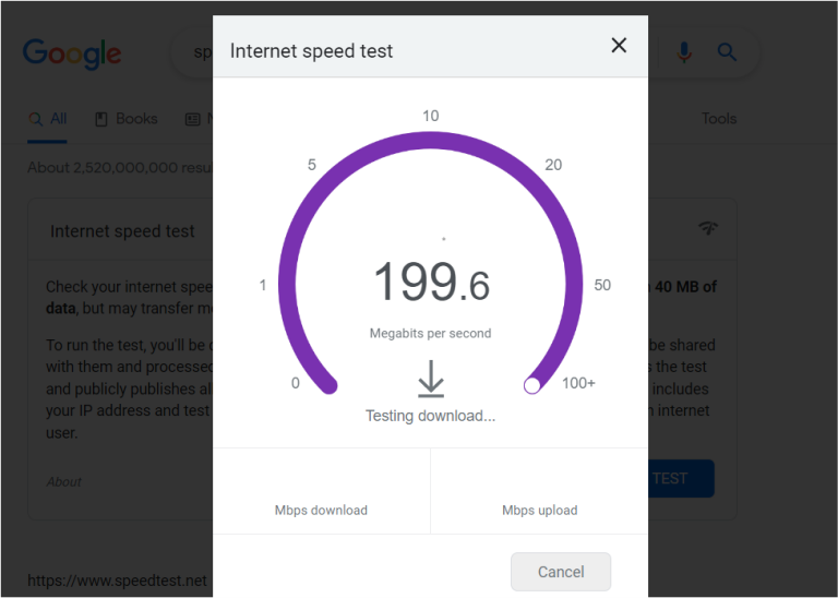 Search Engine Speed Test