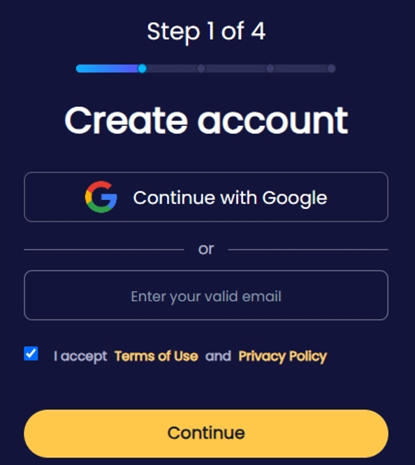 Create account at SpyX