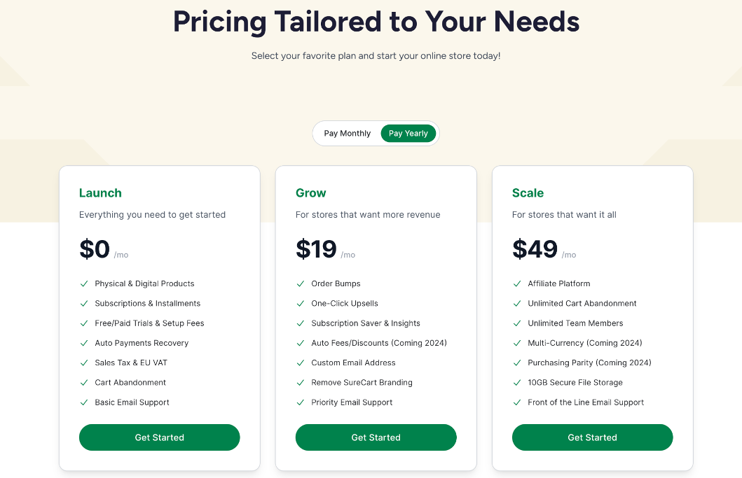 SureCart Pricing