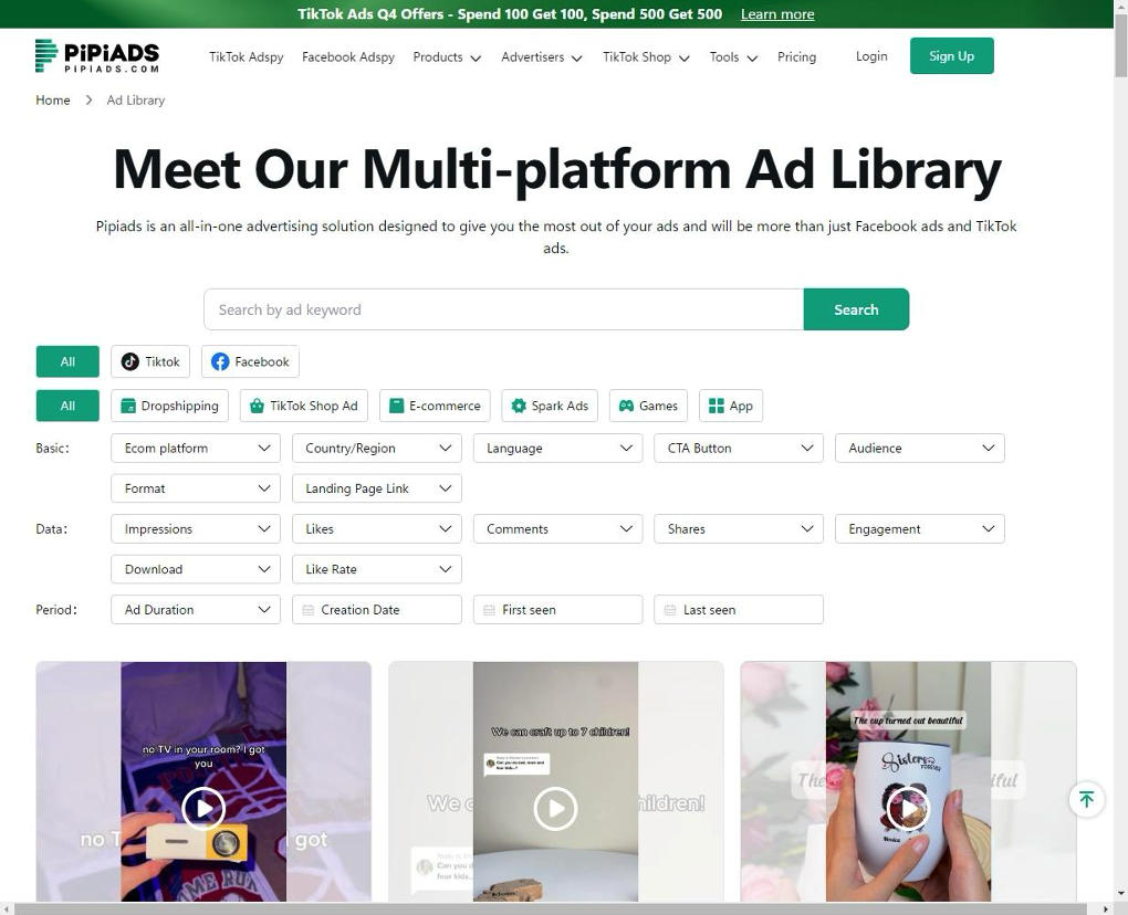 Multi-platform Ad Library