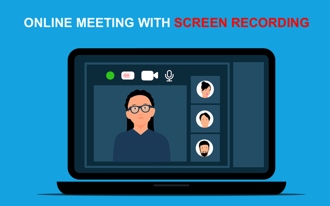 Online meeting with screen recording