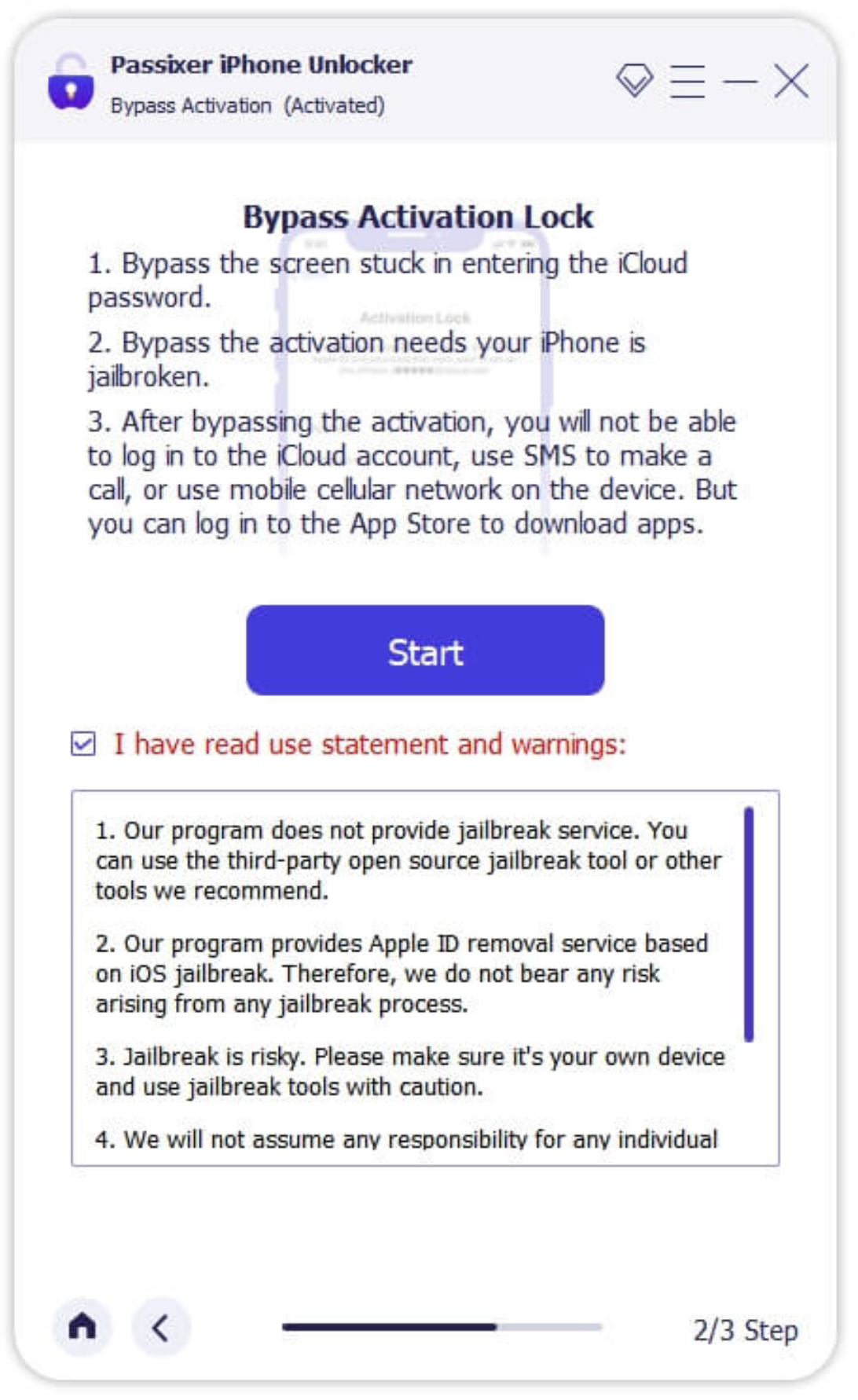Click Start