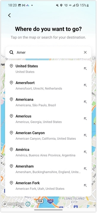 search for location drfone app