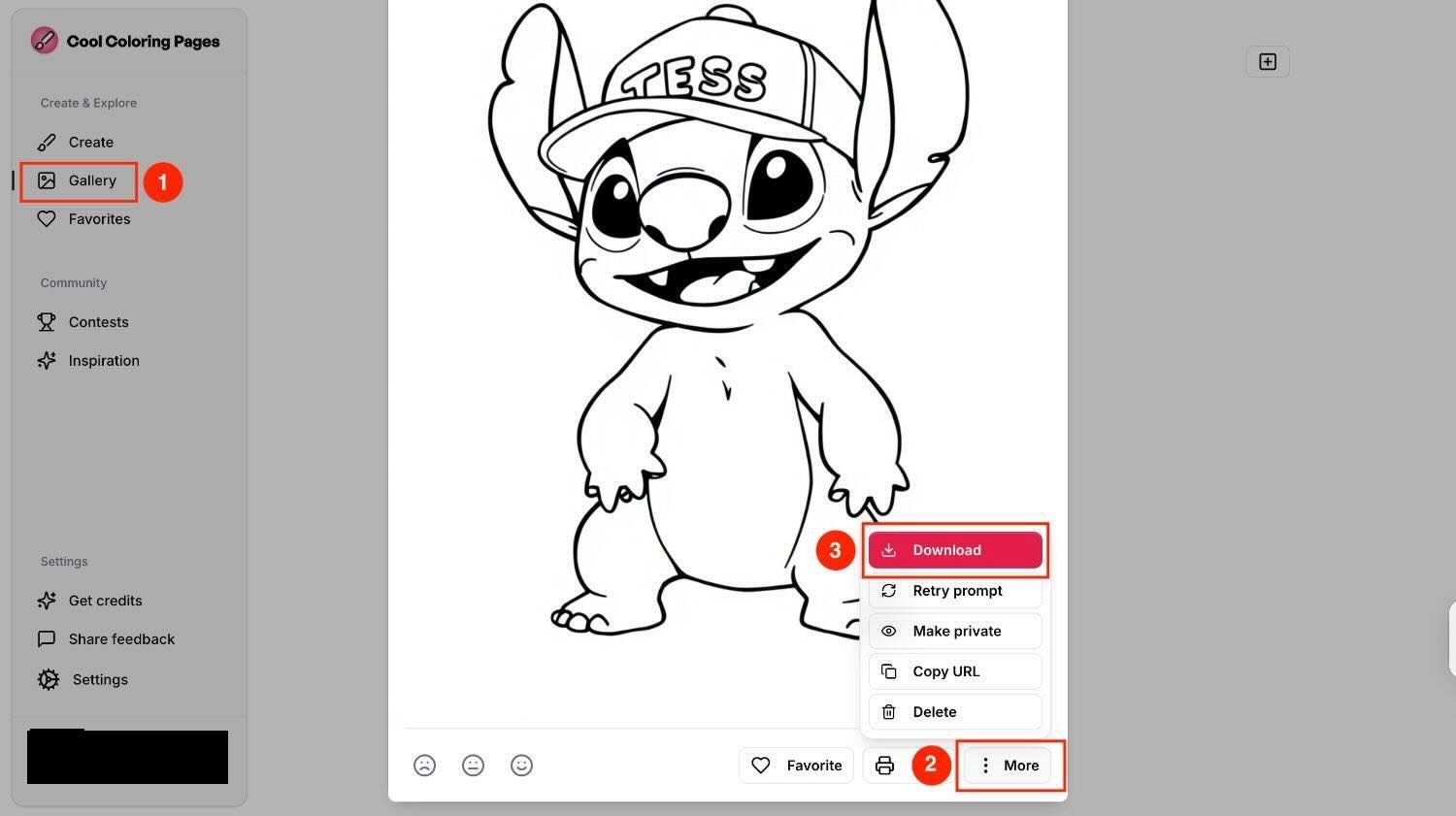 Download coloring image generated