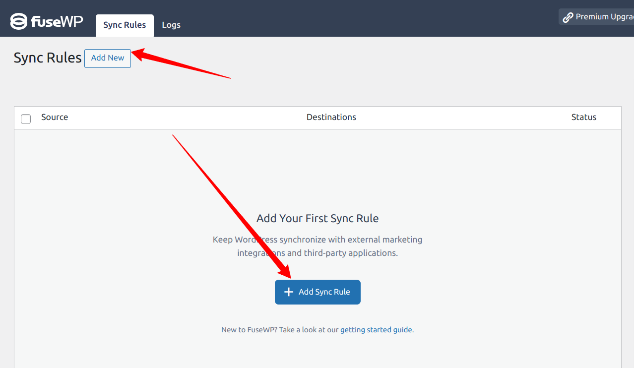 FuseWP Add new Sync Rule