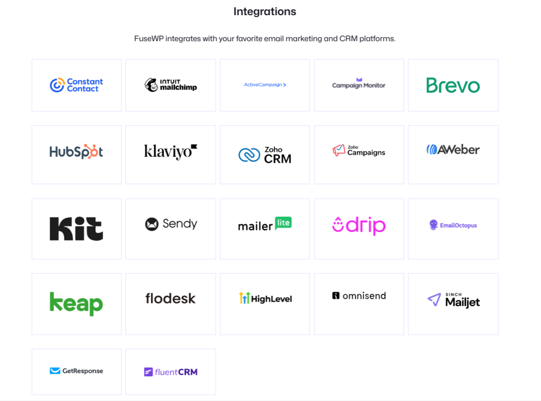 FuseWP Integrations