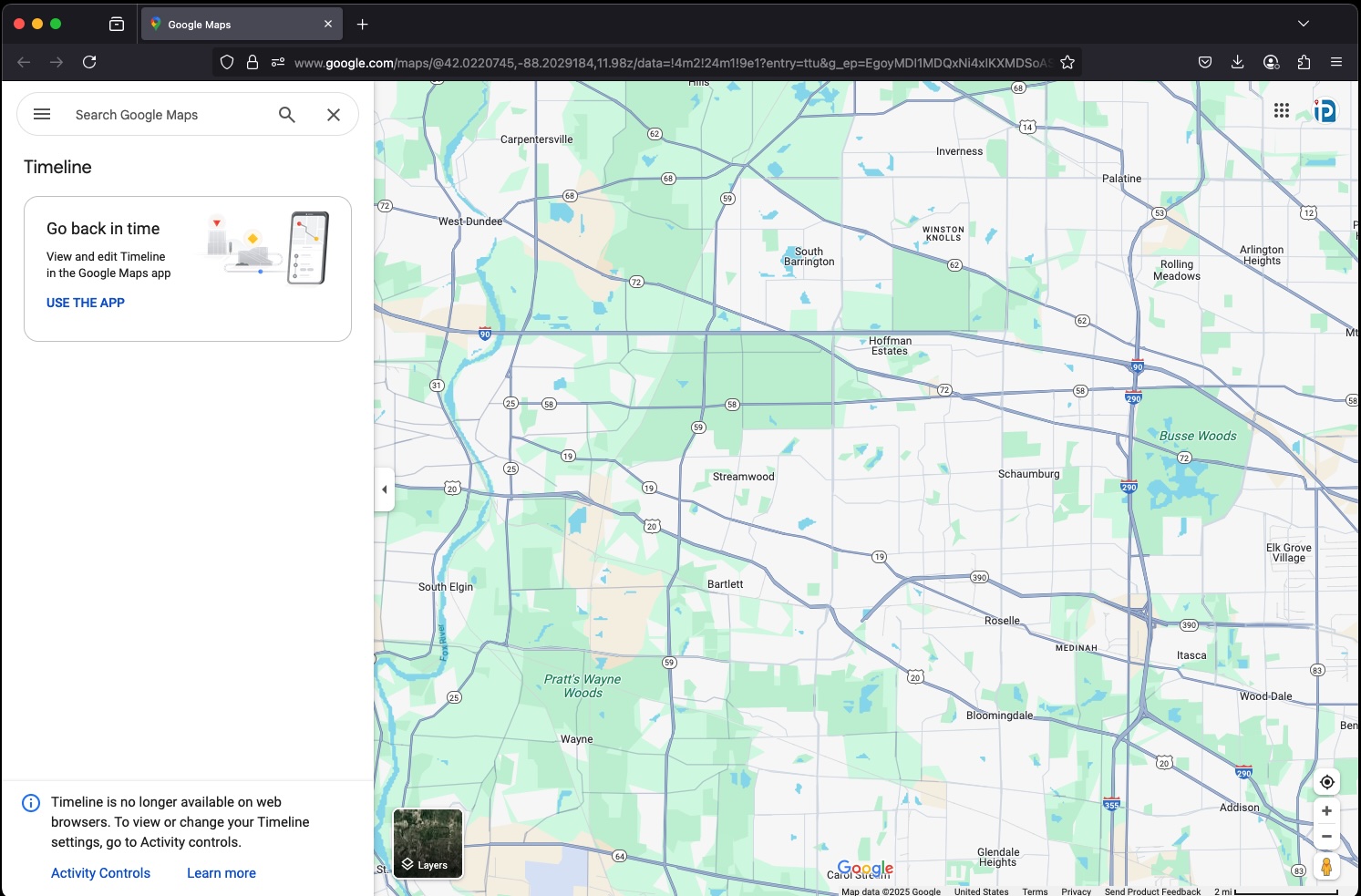 Google Maps Timeline