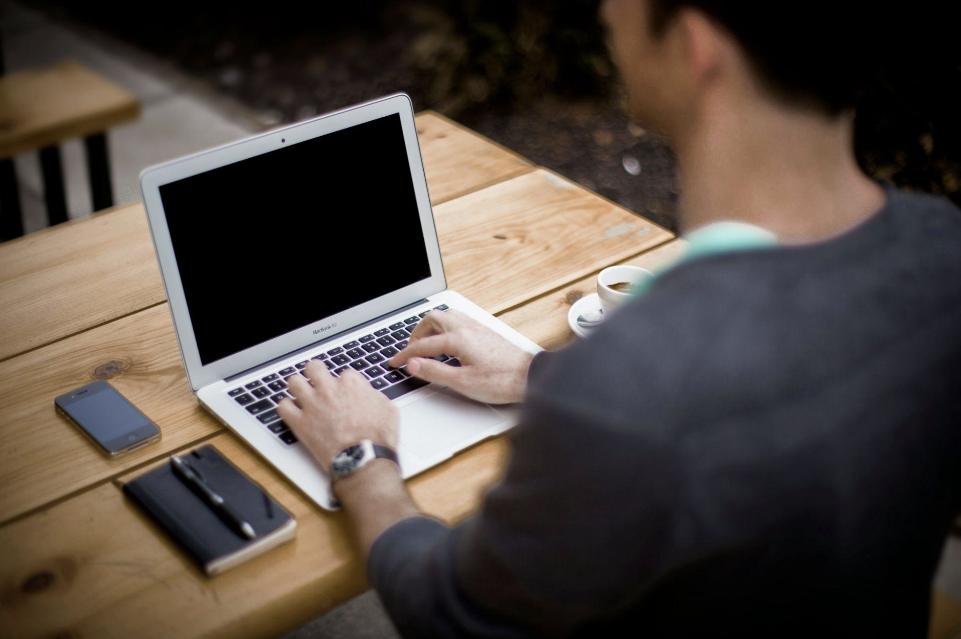 A man working on a computer