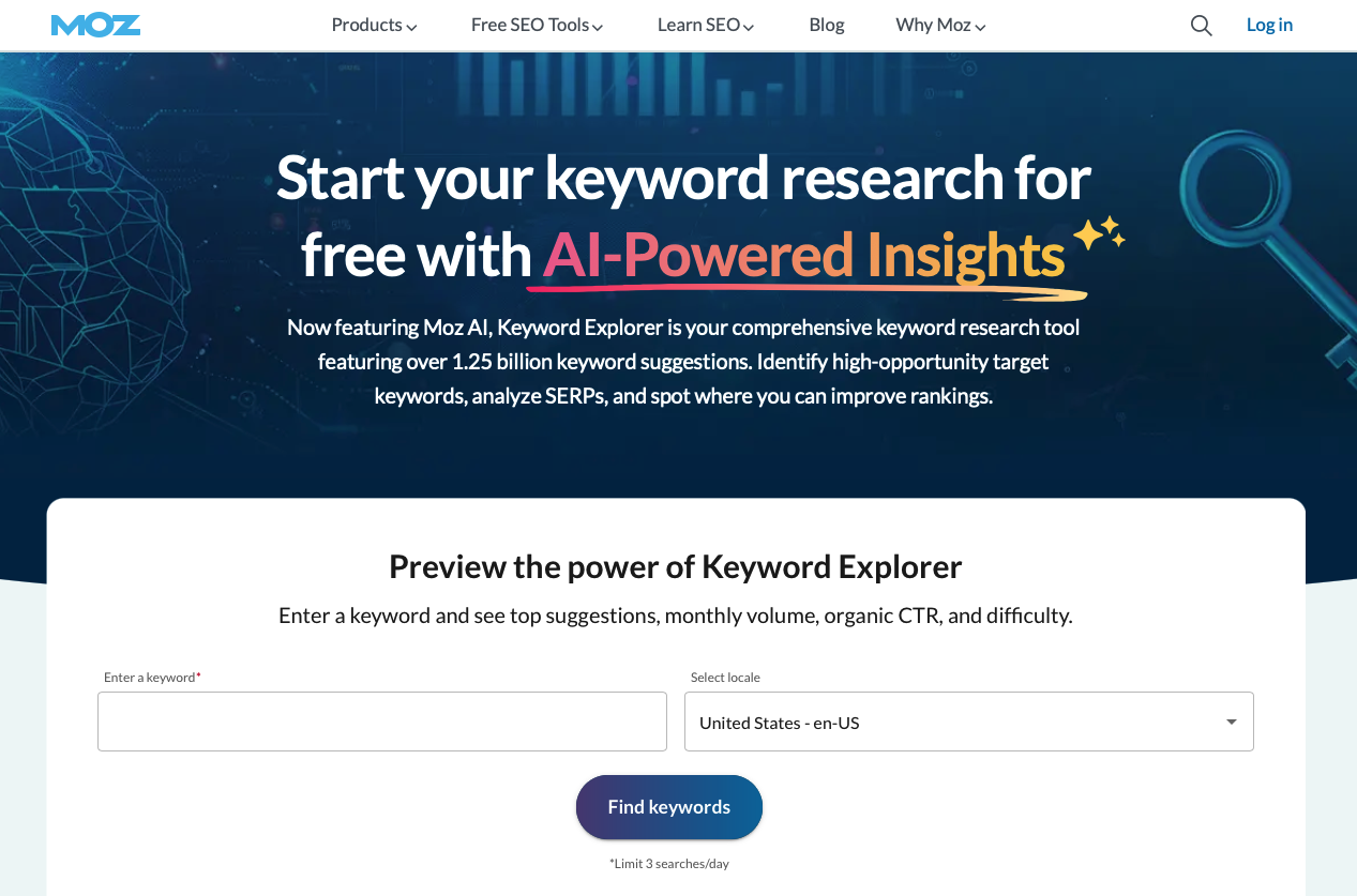 Moz Keyword Explorer