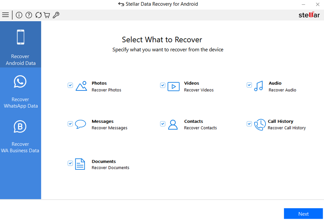 Select What to Recover