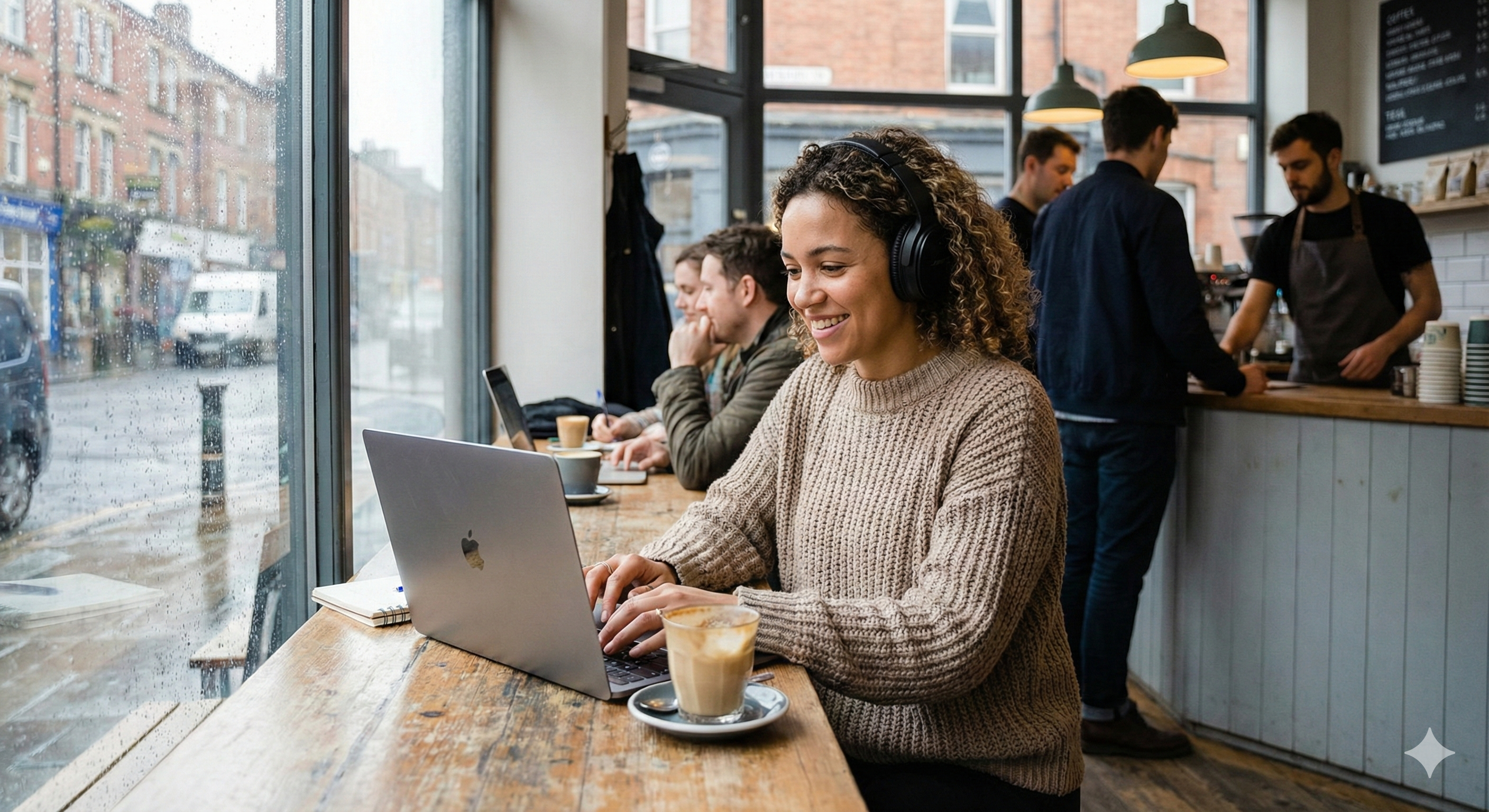 A woman in coffee shop