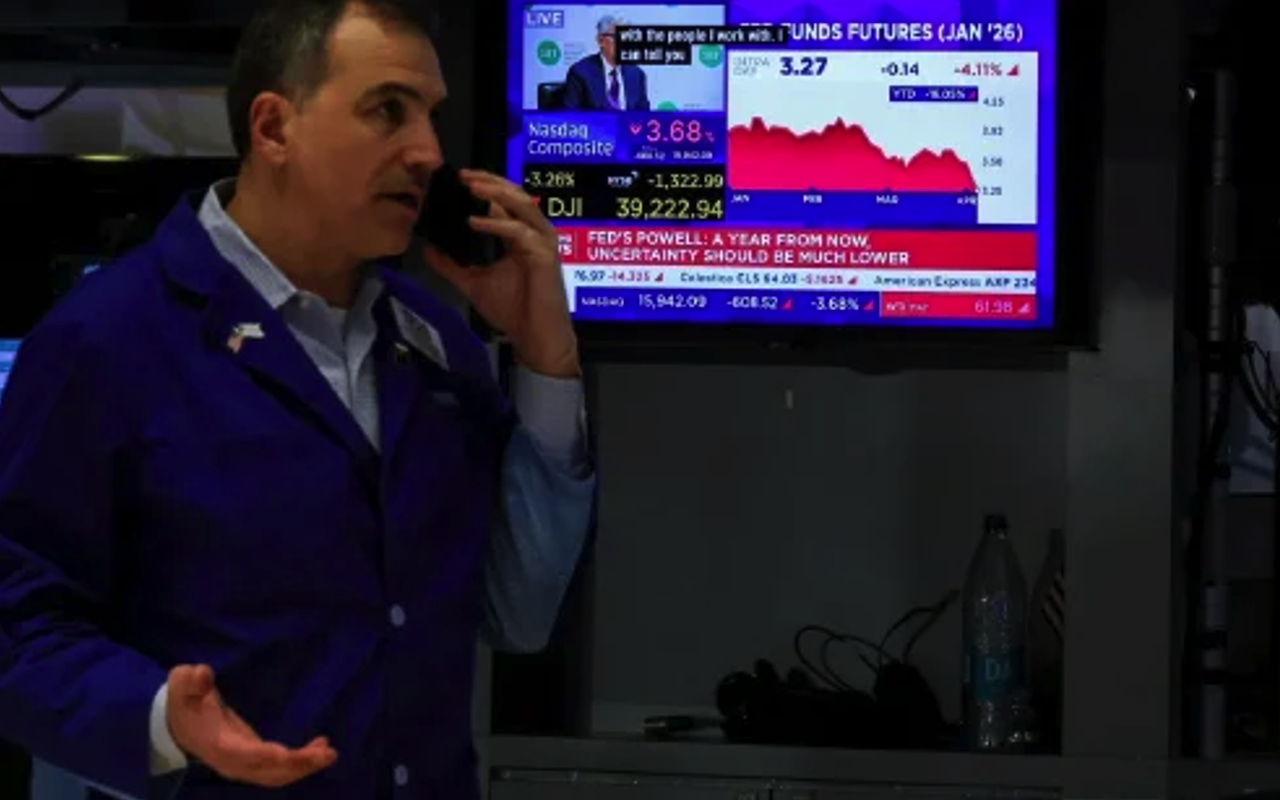 A man by Stock Chart