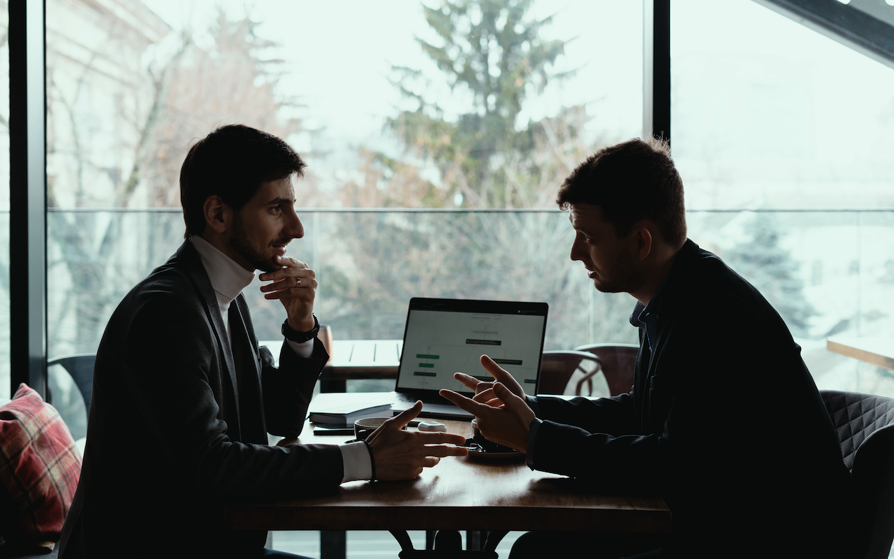 Business men having a meeting