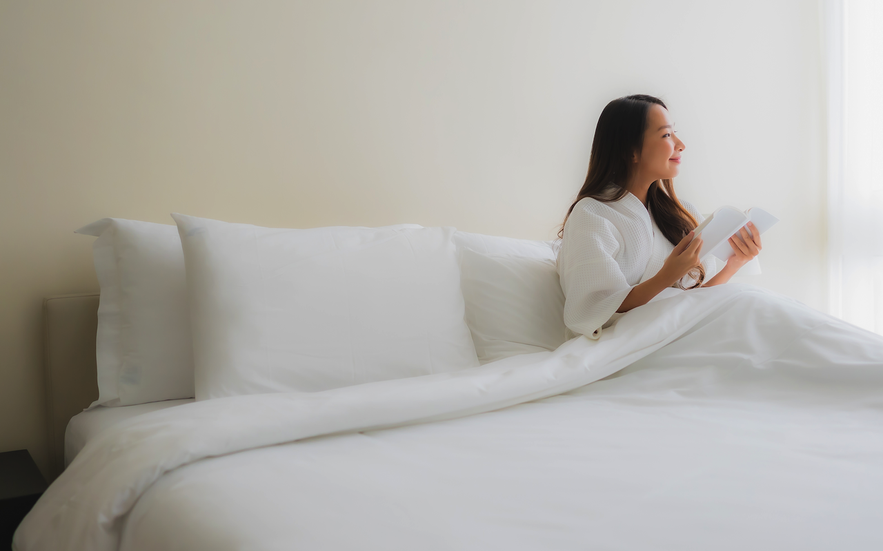 Woman on bed