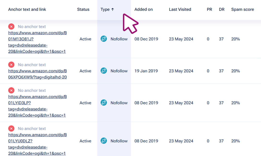 An example of seodity backlink checker