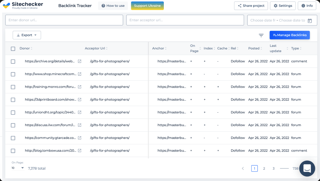Sitechecker backlink checker