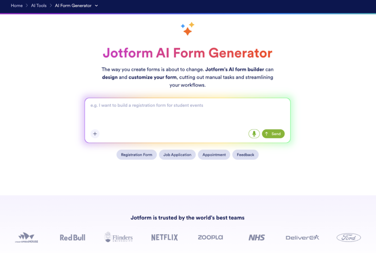 JotForm AI Form Generator