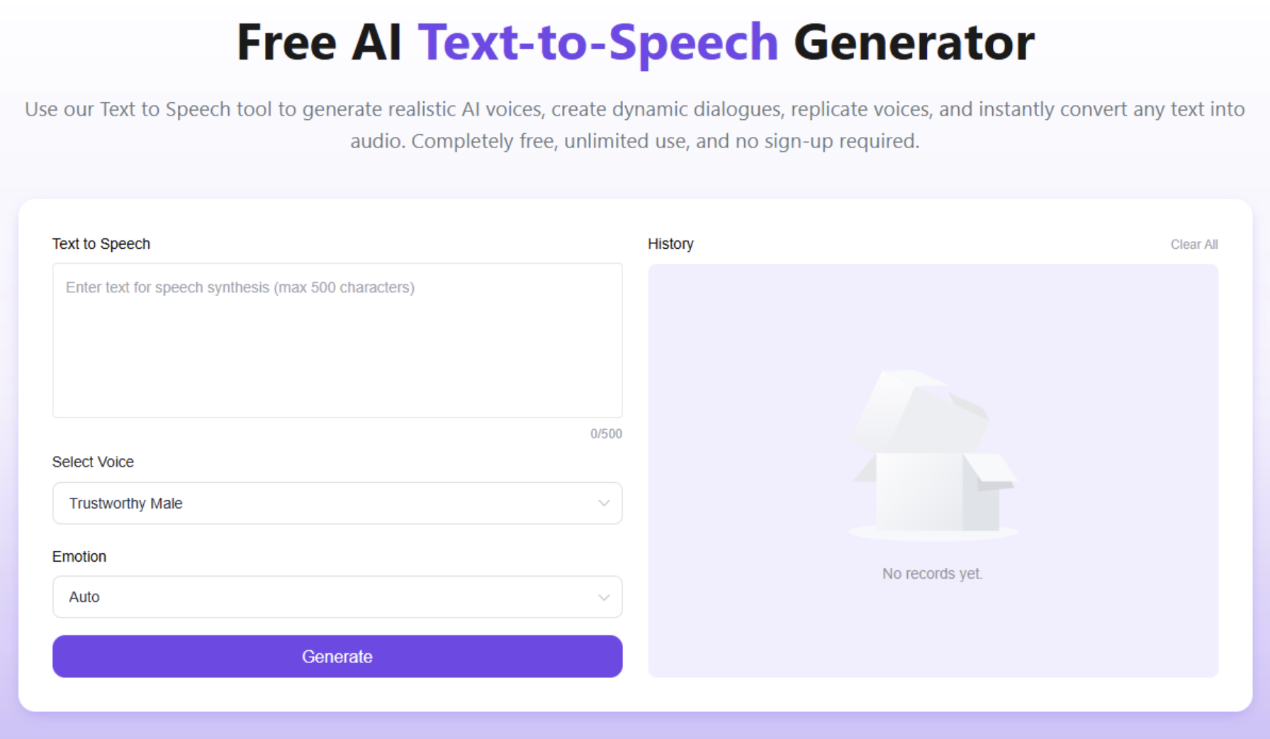 AI Text-to-Speech Generator