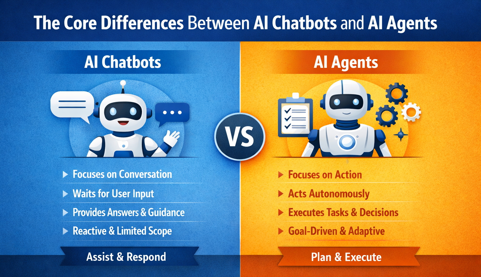 Differences between chatbots and AI agents