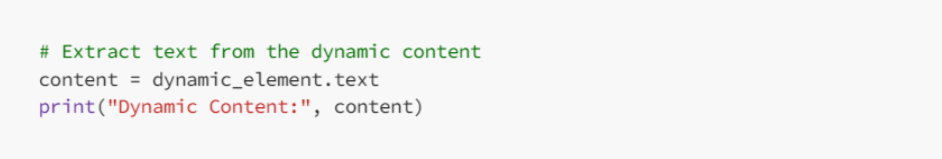 Extract text from the dynamic content
