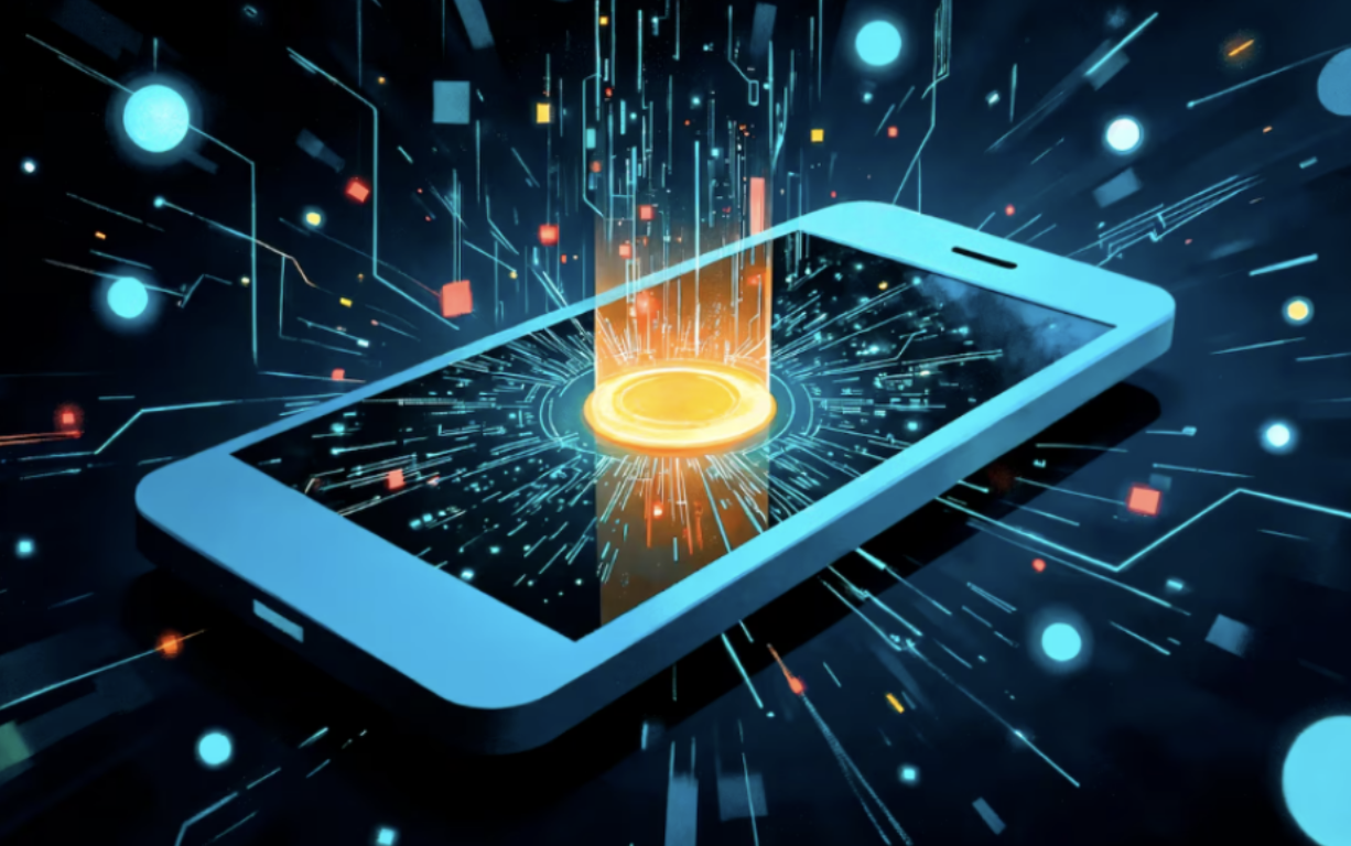 Digital data erasure concept on smartphone screen