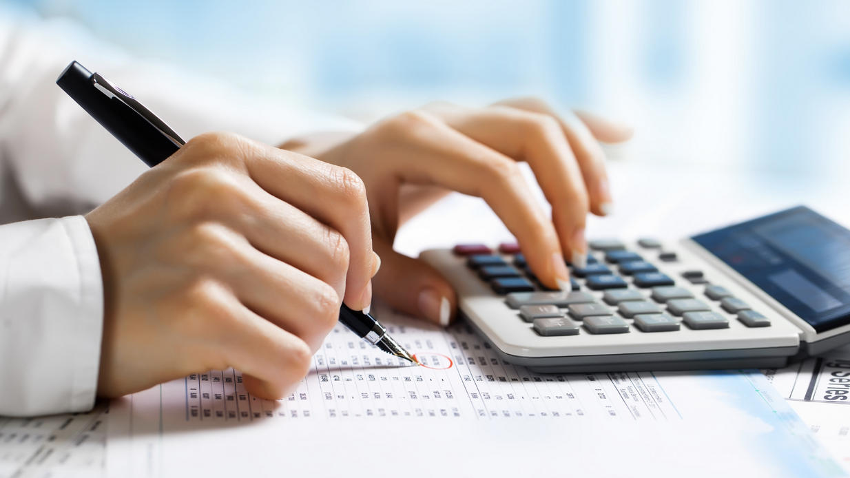 Person using a calculator
