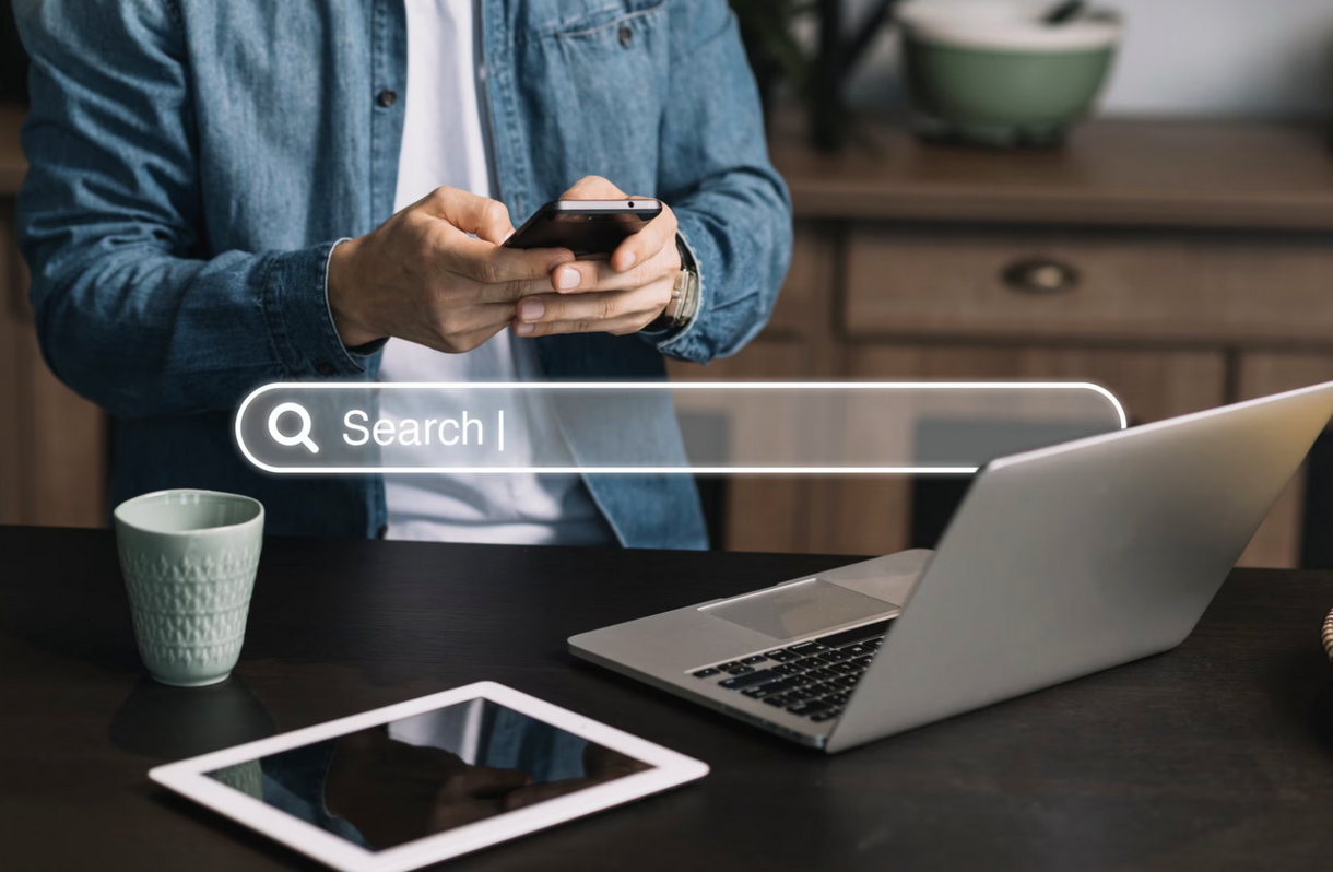Person using mobile search
