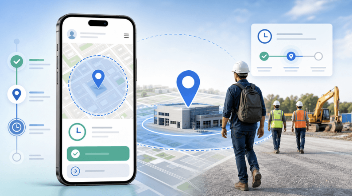 Geofence employee time tracking system