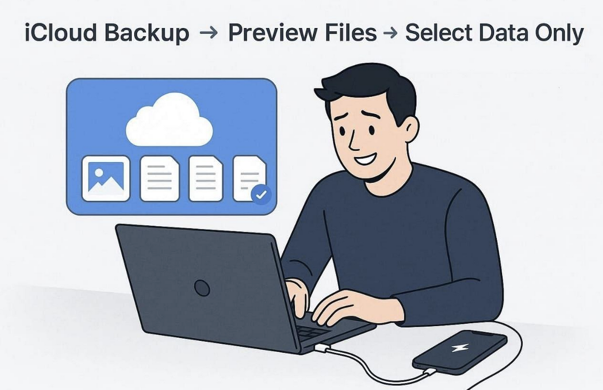 iOS data recovery tool workflow