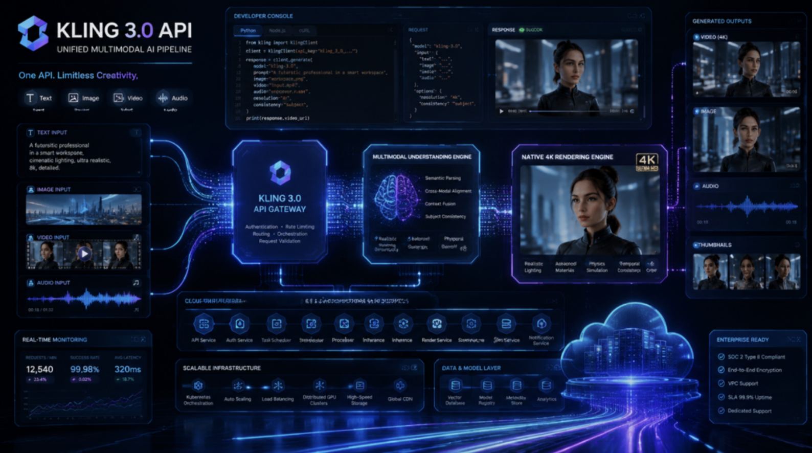 AI video synthesis multimodal pipeline architecture dashboard