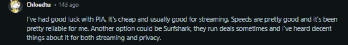 Reddit Comment