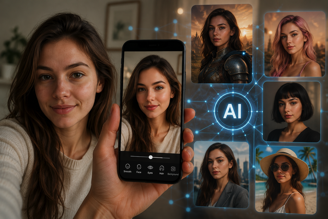 AI-enhanced selfie and digital identity