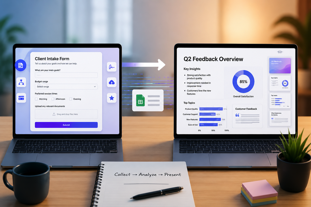 AI-powered workflow from form creation to presentation generation