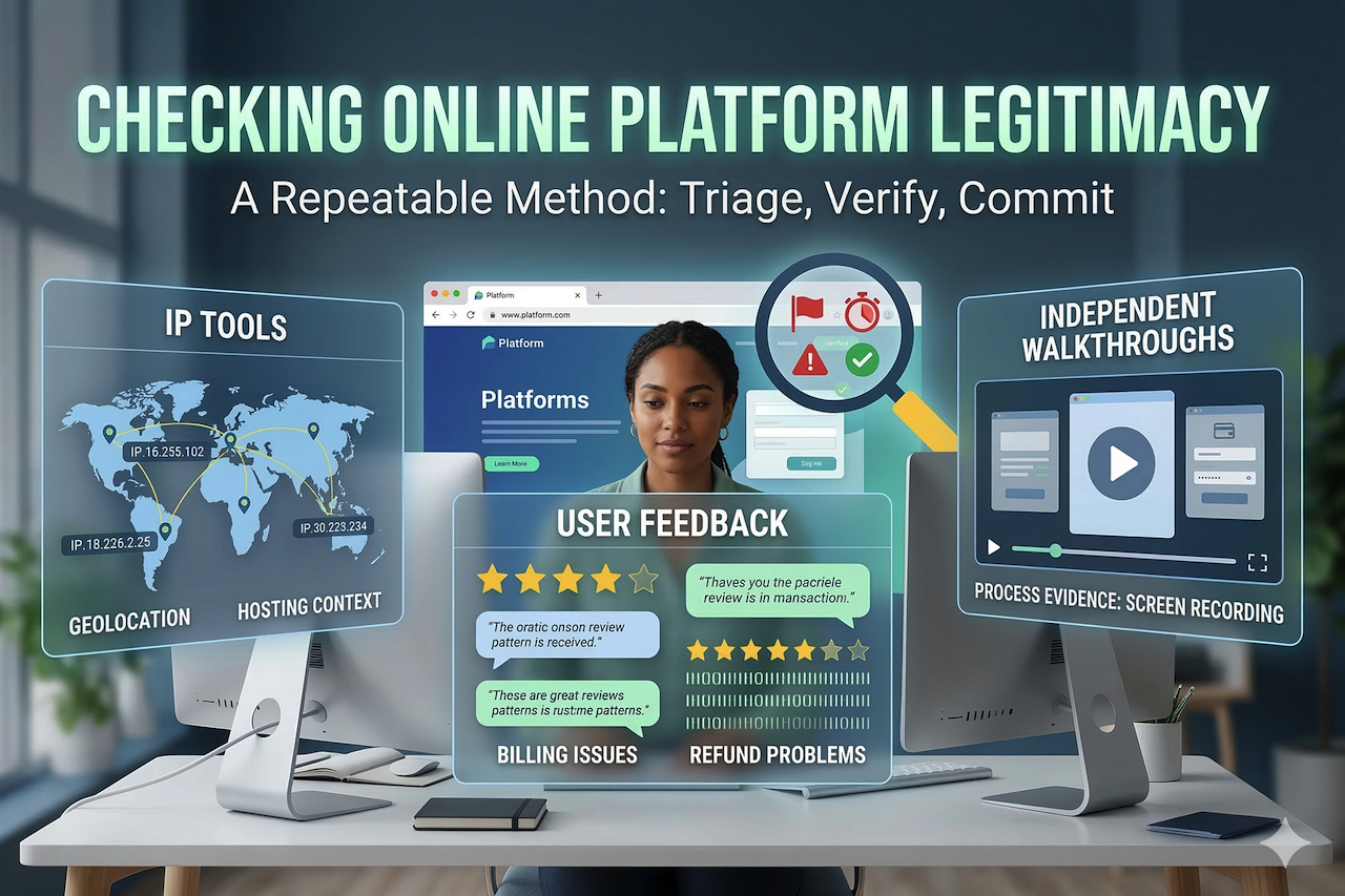 Checking online platform legitimacy