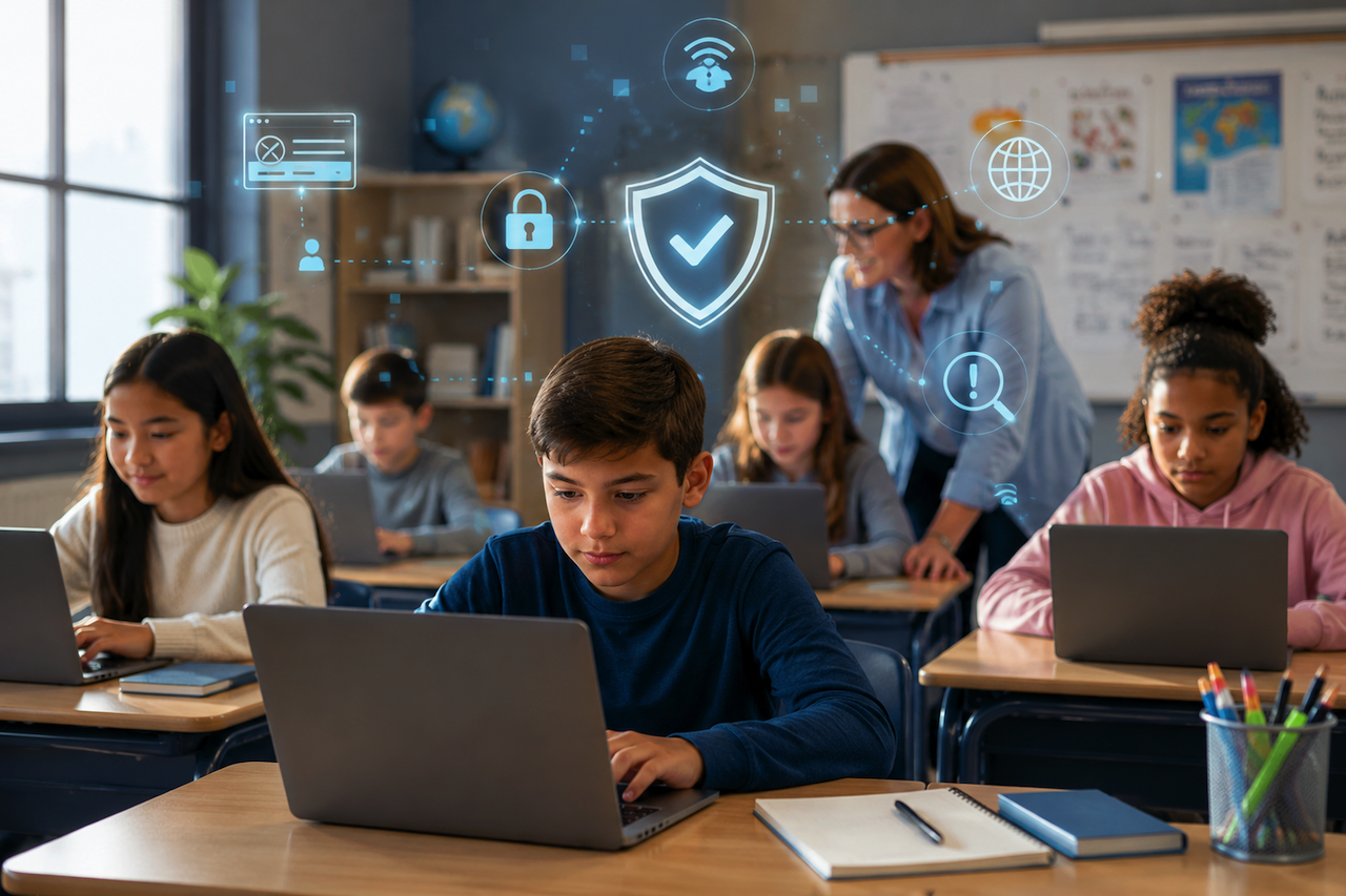Students using laptops